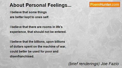 (brief renderings) Joe Fazio - About Personal Feelings...