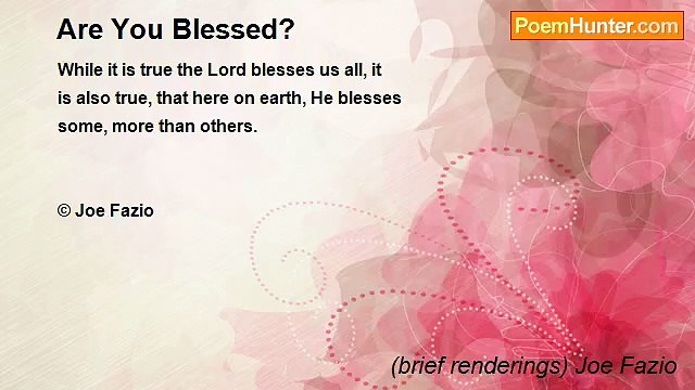 (brief renderings) Joe Fazio - Are You Blessed?