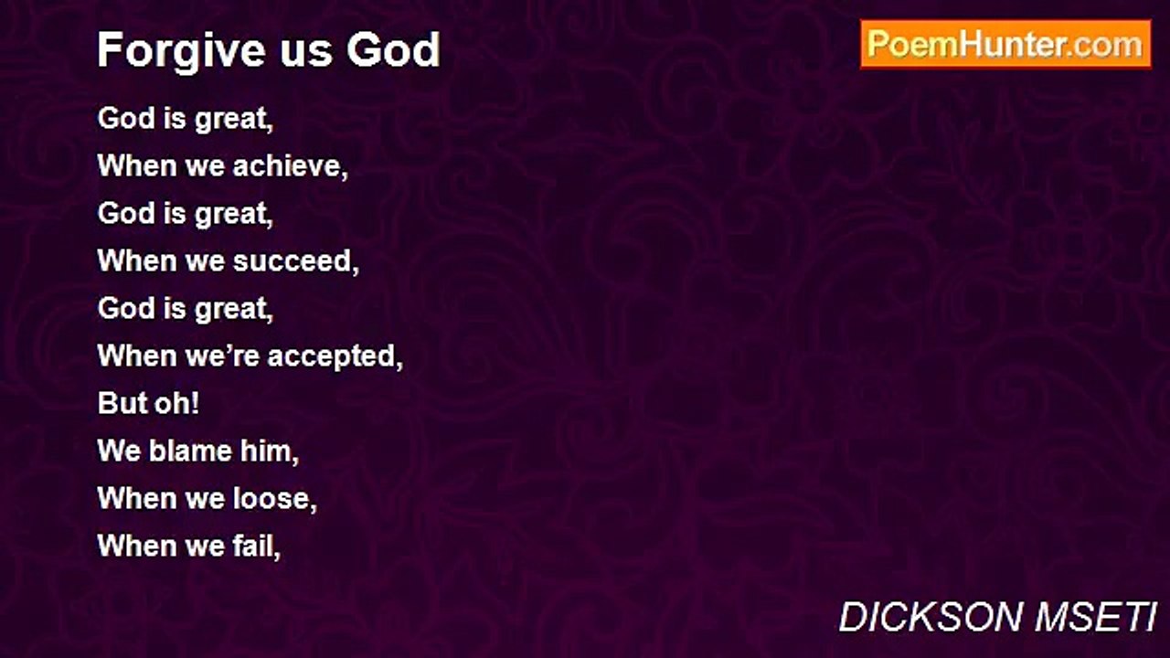 DICKSON MSETI - Forgive us God
