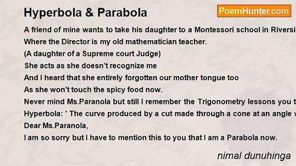 nimal dunuhinga - Hyperbola & Parabola
