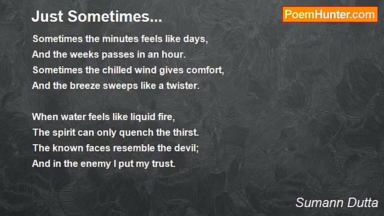 Sumann Dutta - Just Sometimes...