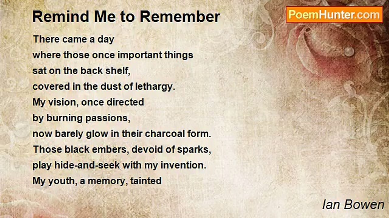 Ian Bowen - Remind Me to Remember