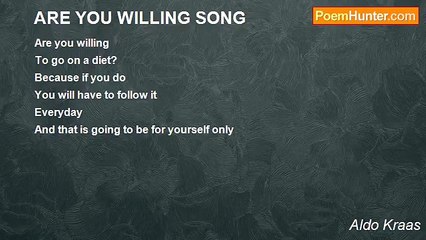 Aldo Kraas - ARE YOU WILLING SONG
