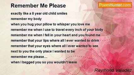 Raymond Valadez - Remember Me Please