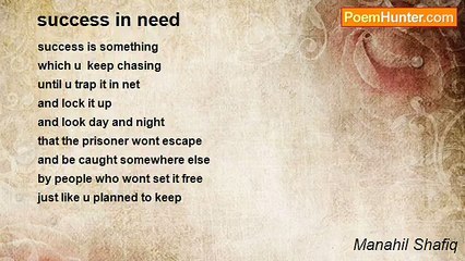 Manahil Shafiq - success in need