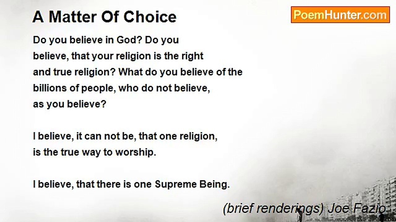 (brief renderings) Joe Fazio - A Matter Of Choice