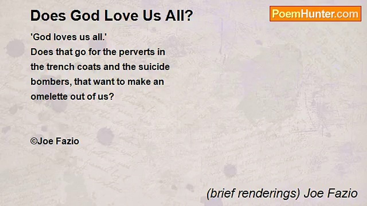 (brief renderings) Joe Fazio - Does God Love Us All?