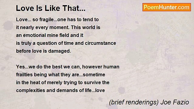 (brief renderings) Joe Fazio - Love Is Like That...