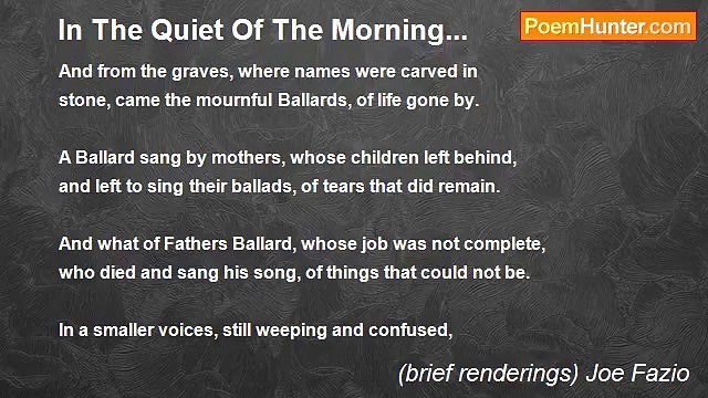 (brief renderings) Joe Fazio - In The Quiet Of The Morning...