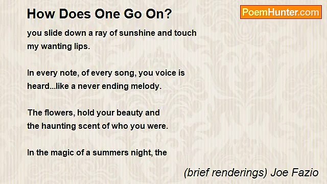 (brief renderings) Joe Fazio - How Does One Go On?