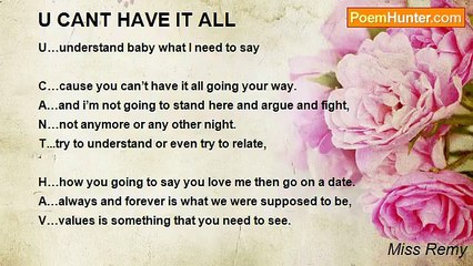 Miss Remy - U CANT HAVE IT ALL