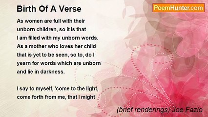 (brief renderings) Joe Fazio - Birth Of A Verse