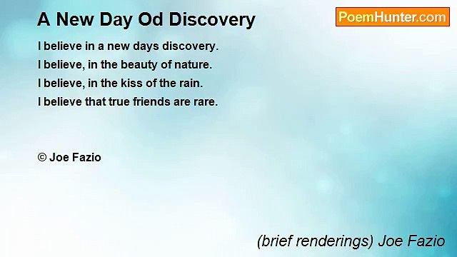 (brief renderings) Joe Fazio - A New Day Od Discovery