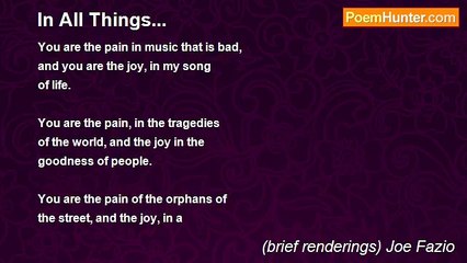 (brief renderings) Joe Fazio - In All Things...