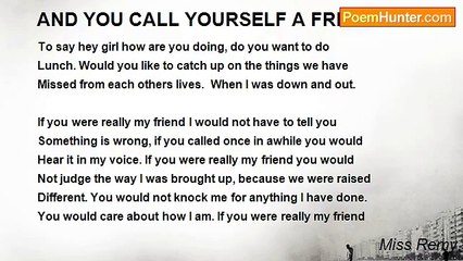 Miss Remy - AND YOU CALL YOURSELF A FRIEND