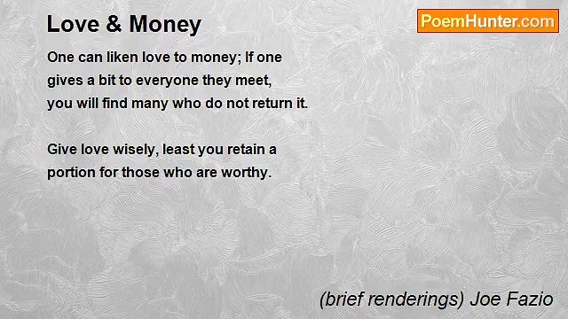 (brief renderings) Joe Fazio - Love & Money