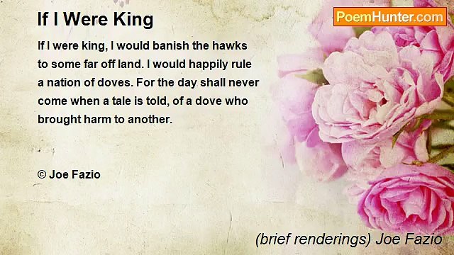 (brief renderings) Joe Fazio - If I Were King