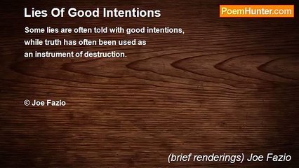 (brief renderings) Joe Fazio - Lies Of Good Intentions