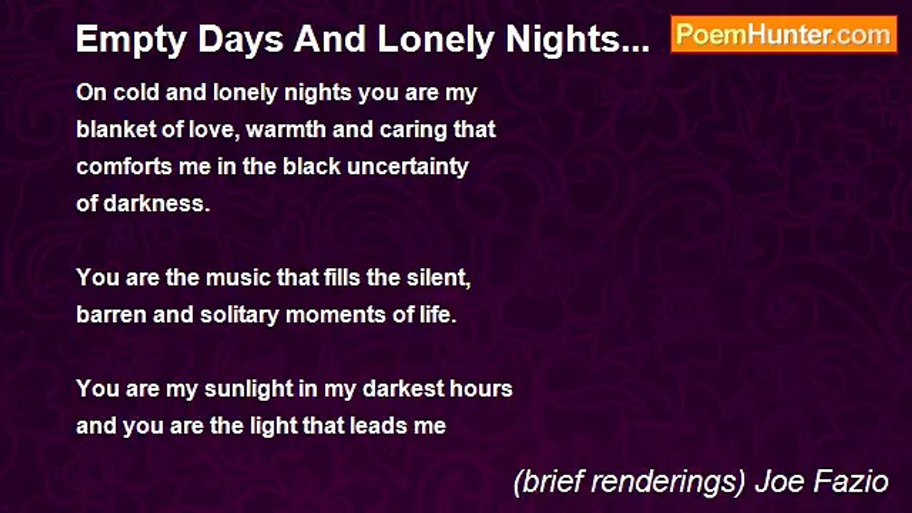 (brief renderings) Joe Fazio - Empty Days And Lonely Nights...