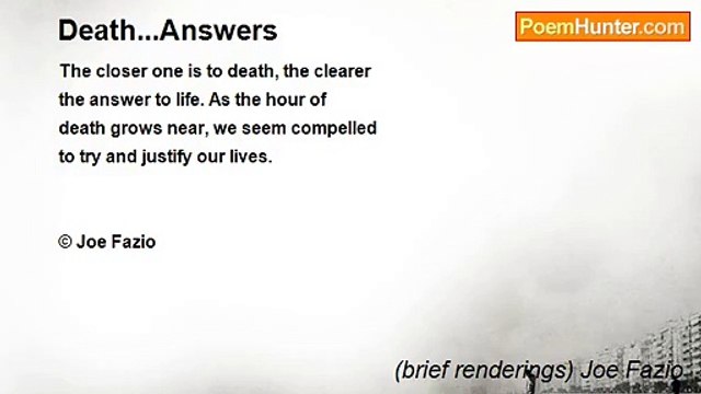 (brief renderings) Joe Fazio - Death...Answers