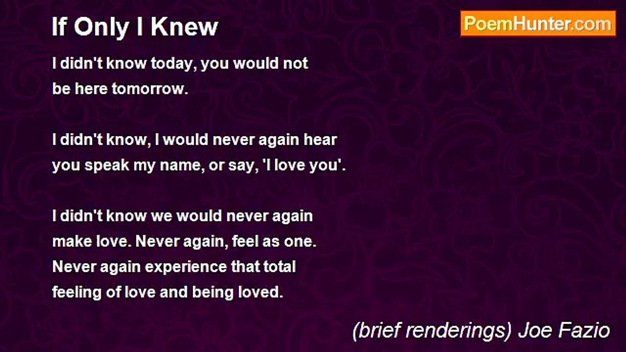 (brief renderings) Joe Fazio - If Only I Knew