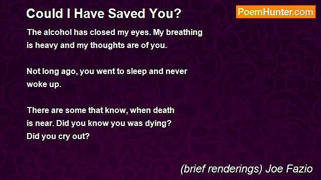 (brief renderings) Joe Fazio - Could I Have Saved You?