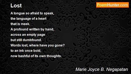 Marie Joyce B. Negapatan - Lost