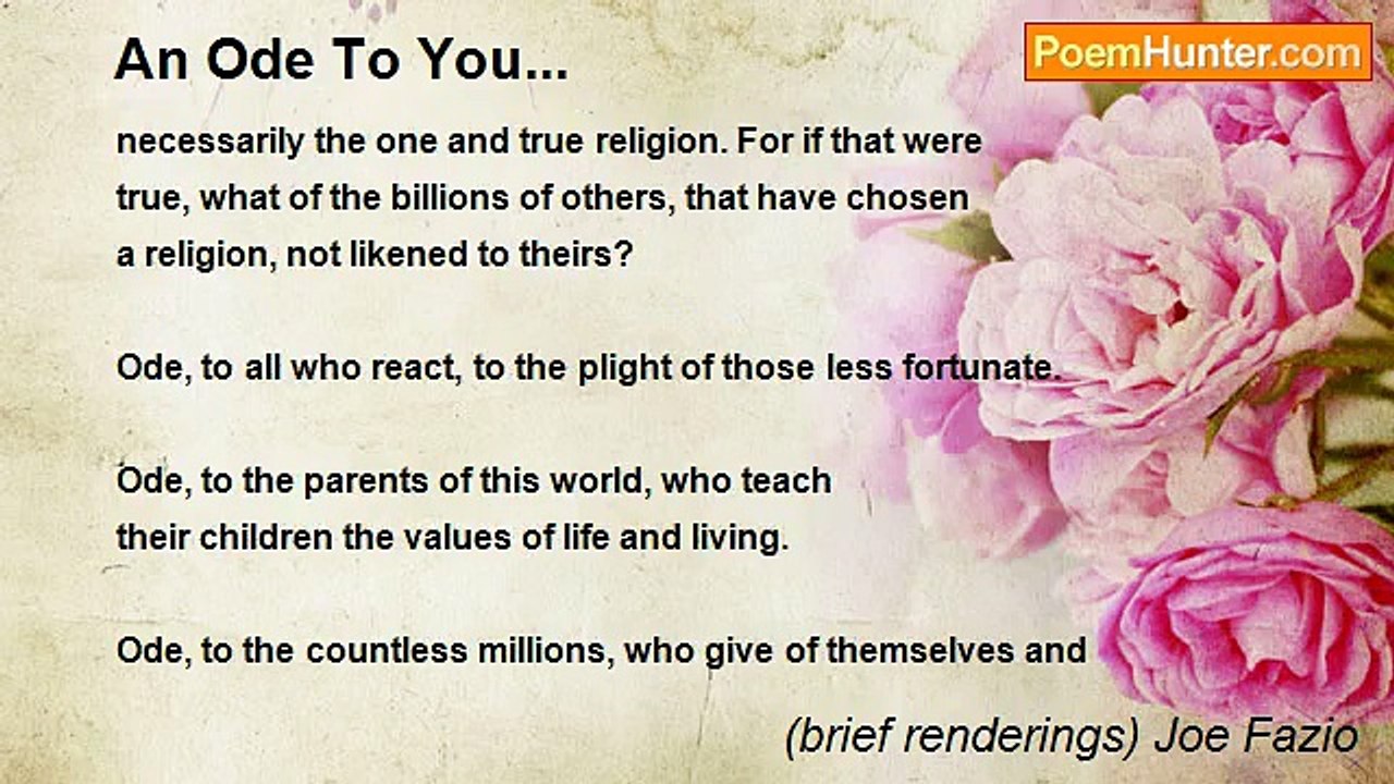 (brief renderings) Joe Fazio - An Ode To You...