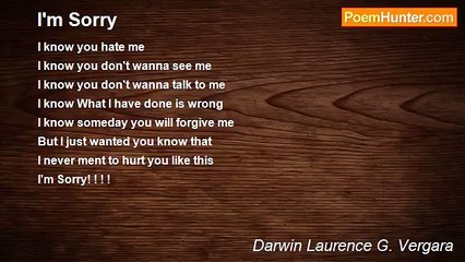 Darwin Laurence G. Vergara - I'm Sorry