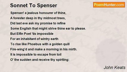 John Keats - Sonnet To Spenser