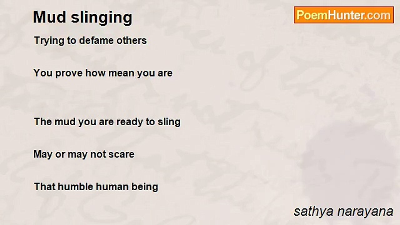sathya narayana - Mud slinging