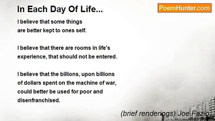 (brief renderings) Joe Fazio - In Each Day Of Life...