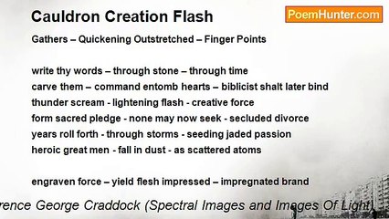 Terence George Craddock (Spectral Images and Images Of Light) - Cauldron Creation Flash