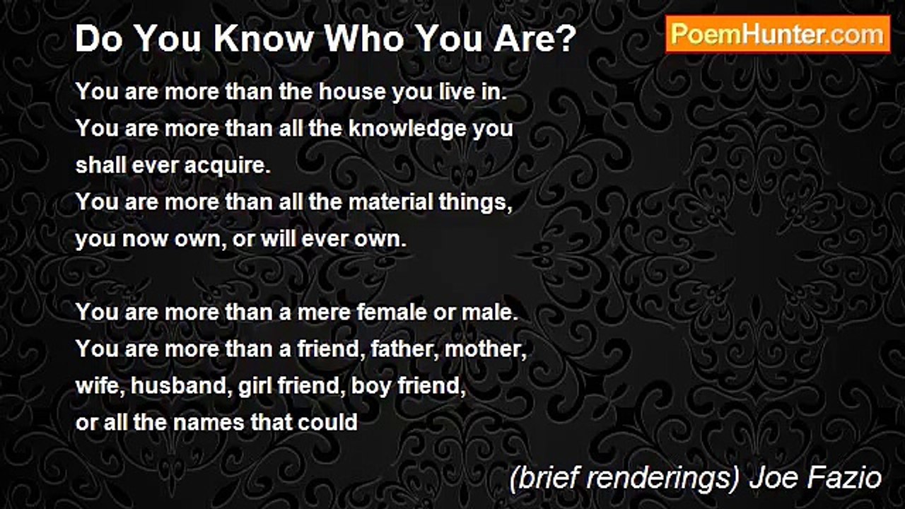 (brief renderings) Joe Fazio - Do You Know Who You Are?