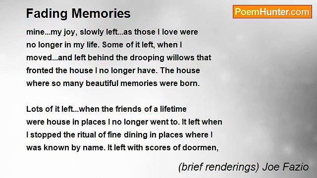 (brief renderings) Joe Fazio - Fading Memories