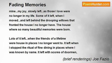 (brief renderings) Joe Fazio - Fading Memories