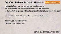 (brief renderings) Joe Fazio - Do You  Believe In God...However