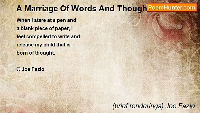 (brief renderings) Joe Fazio - A Marriage Of Words And Thought