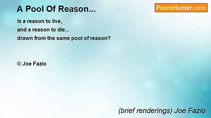 (brief renderings) Joe Fazio - A Pool Of Reason...