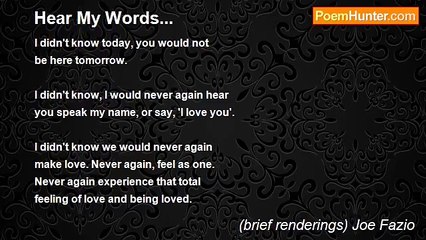 (brief renderings) Joe Fazio - Hear My Words...