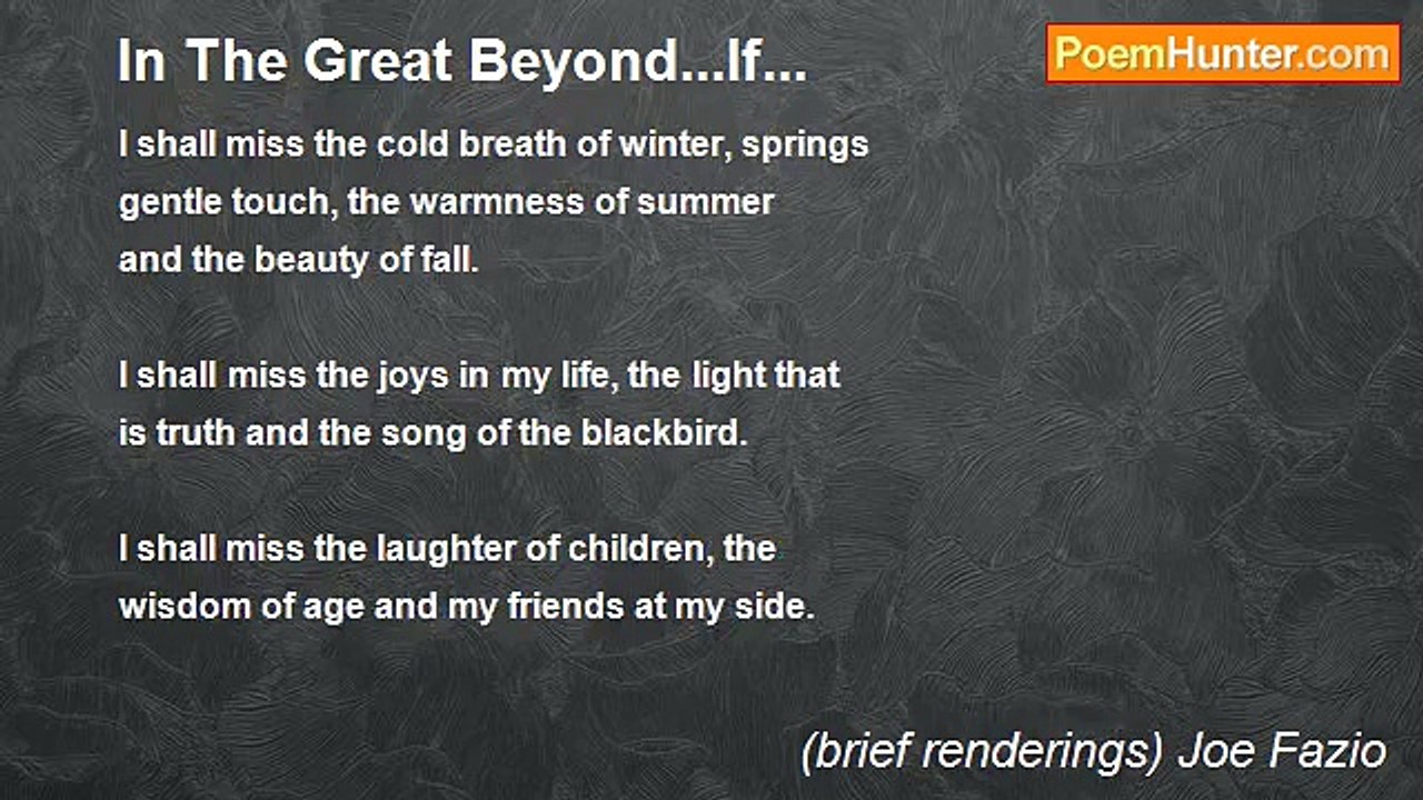 (brief renderings) Joe Fazio - In The Great Beyond...If...