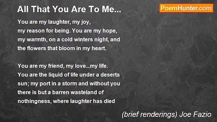 (brief renderings) Joe Fazio - All That You Are To Me...
