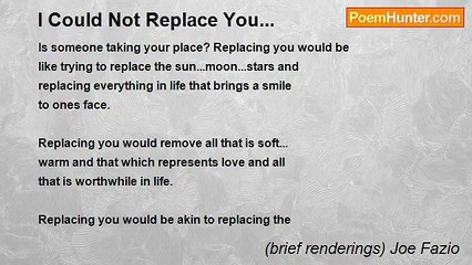 (brief renderings) Joe Fazio - I Could Not Replace You...