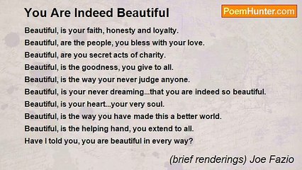 (brief renderings) Joe Fazio - You Are Indeed Beautiful