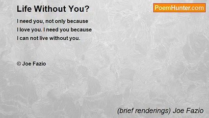 (brief renderings) Joe Fazio - Life Without You?