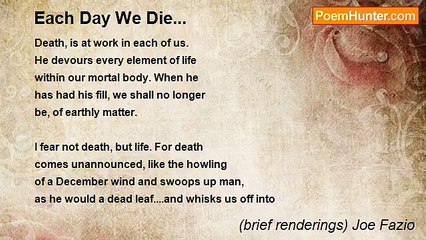 (brief renderings) Joe Fazio - Each Day We Die...