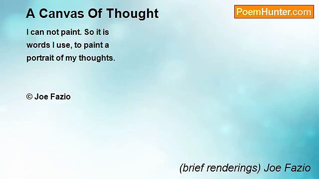 (brief renderings) Joe Fazio - A Canvas Of Thought