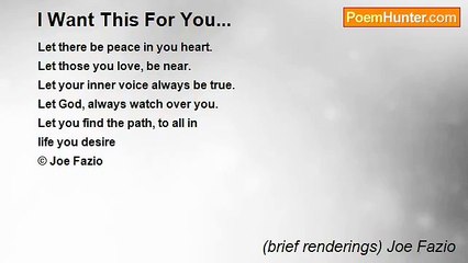 (brief renderings) Joe Fazio - I Want This For You...