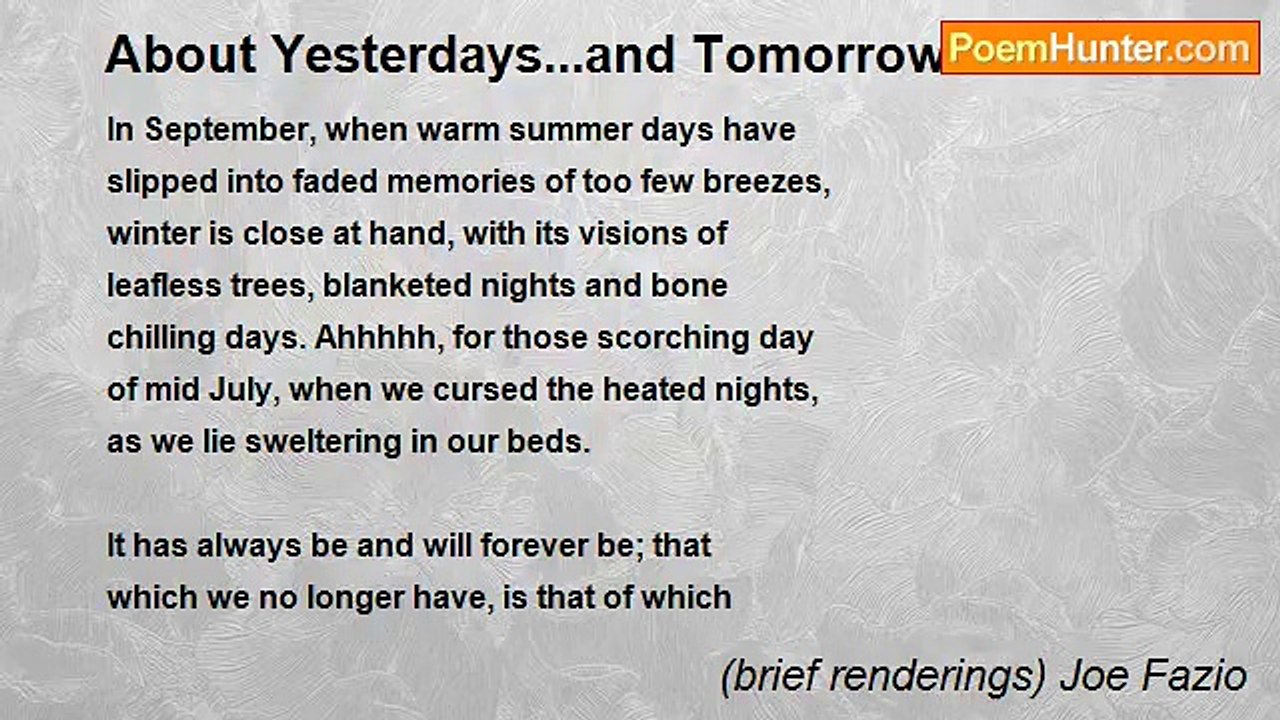 (brief renderings) Joe Fazio - About Yesterdays...