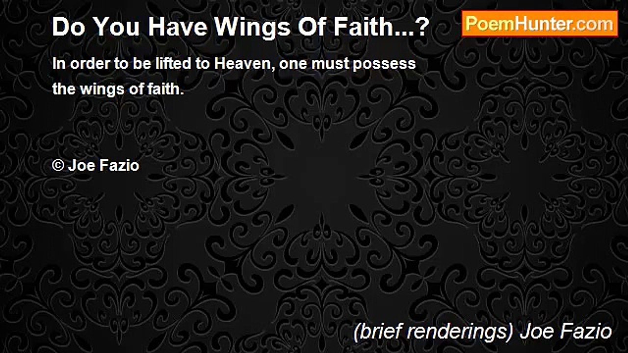 (brief renderings) Joe Fazio - Do You Have Wings Of Faith...?